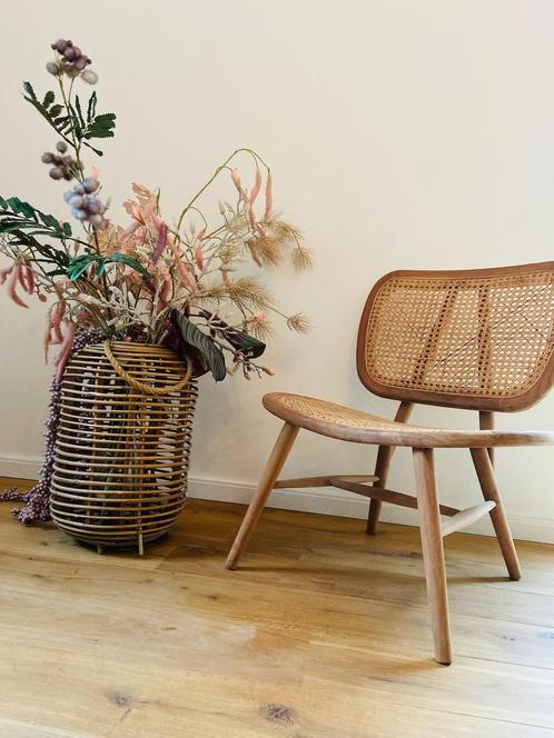 Retro rotan lounge stoel / fauteuil / éénzit, Huis en Inrichting, Fauteuils, Hout, Ophalen of Verzenden