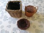 3 cache-pot en osier- rotin, Maison & Meubles, Enlèvement ou Envoi, Utilisé, Osier
