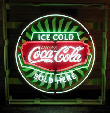 Ice cold Coca cola sold here XL decoratie neon USA reclame beschikbaar voor biedingen