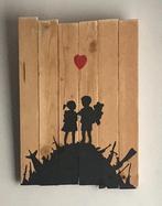 BANKSY (naar): schilderen op hout. Enkel exemplaar