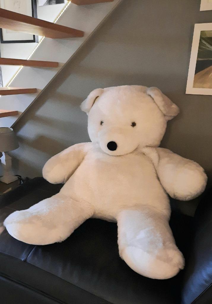 Witte beer XXL / 130 cm, Collections, Ours & Peluches, Utilisé, Ours en tissus, Enlèvement