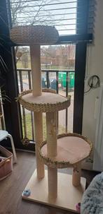 Beige krabpaal in natuurhout, Dieren en Toebehoren, Krabmeubelen, Ophalen, Krabpaal