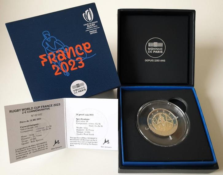 Frankrijk 2 euro 2023 Rugby Proof, Postzegels en Munten, Munten | Europa | Euromunten, Losse munt, 2 euro, Frankrijk, Verzenden