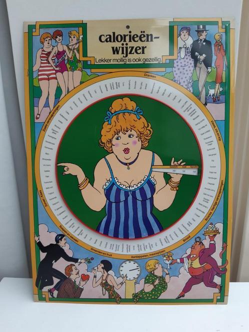 Oude caloriewijzer - Lekker mollig is ook gezellig, Antiek en Kunst, Curiosa en Brocante, Ophalen