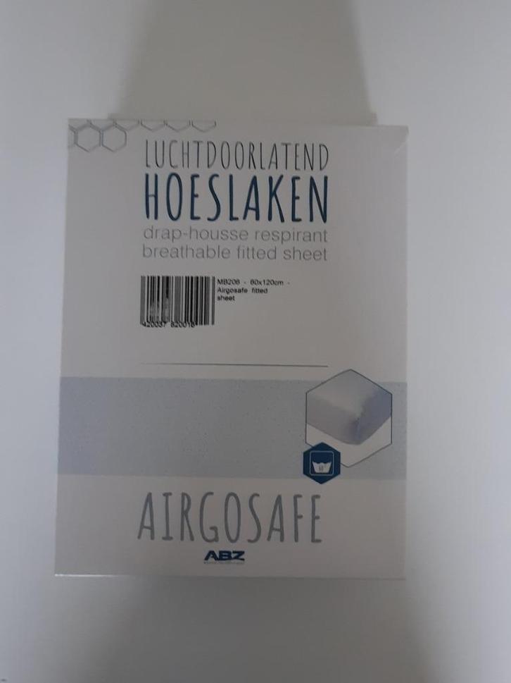 Hoeslaken luchtdoorlatend airgosafe ABZ - 60x120cm, Kinderen en Baby's, Babywiegjes en Ledikanten, Zo goed als nieuw, Ledikant
