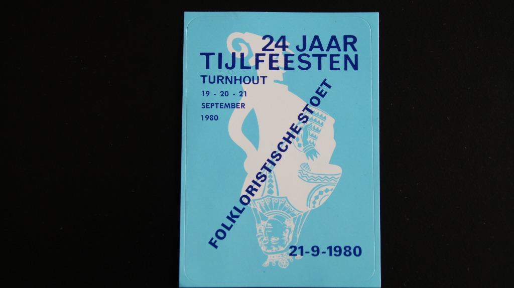 sticker Tijlfeesten Turnhout 24 jaar (1980), Ophalen of Verzenden, Nieuw, Bedrijf of Vereniging