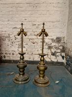 Set van 2 koperen lampen antiek, Ophalen of Verzenden