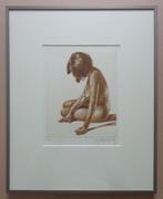 ROGER HEBBELINCK / NAAKTE VROUW / KLEURETS / 51x41cm / KADER, Antiek en Kunst, Kunst | Litho's en Zeefdrukken, Ophalen of Verzenden