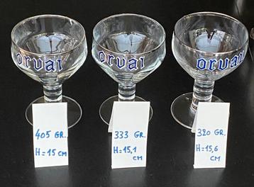 3 x emaille brouwerij abdij ORVAL glas beschikbaar voor biedingen