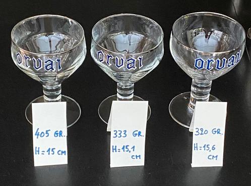 3 x emaille brouwerij abdij ORVAL glas, Verzamelen, Biermerken, Gebruikt, Glas of Glazen, Ophalen of Verzenden