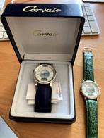 Montres Corvair 2000, Handtassen en Accessoires, Horloges | Heren, Leer, Staal, Polshorloge, Zo goed als nieuw