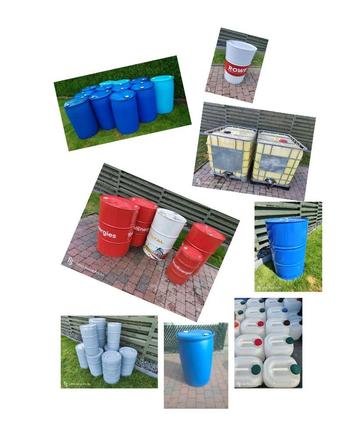 Tonnen kunstst. , Stalen vaten allerlei....., Tuin en Terras, Regentonnen, Ophalen, Zo goed als nieuw, Kunststof