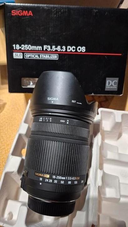 Sigma 18-250mm F3.5-6.3 DC OS HSM voor Nikon, Audio, Tv en Foto, Foto | Lenzen en Objectieven, Zo goed als nieuw, Zoom, Ophalen