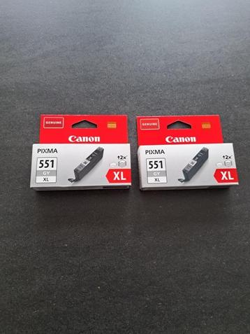 Inkt voor canon printer Pixma 551 GY XL 2 stuks beschikbaar voor biedingen