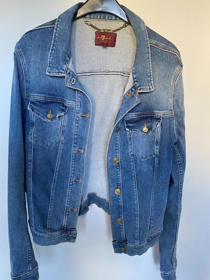 7 for All Mankind spijkerjasje - L (40), Kleding | Dames, Jasjes, Kostuums en Pakken, Zo goed als nieuw, Jasje, Maat 38/40 (M)