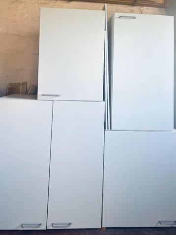 4 lichtblauwe keukenkastjes, Huis en Inrichting, Ophalen, Gebruikt, Blauw, 50 tot 100 cm