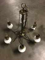 Lustre ancien en cuivre à six bras pour lampes E14, Antiquités & Art, Enlèvement ou Envoi