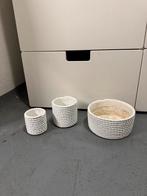 Bloempotten verschillende formaten, Tuin en Terras, Bloembakken en Plantenbakken, Ophalen, Gebruikt, Rond, Beton