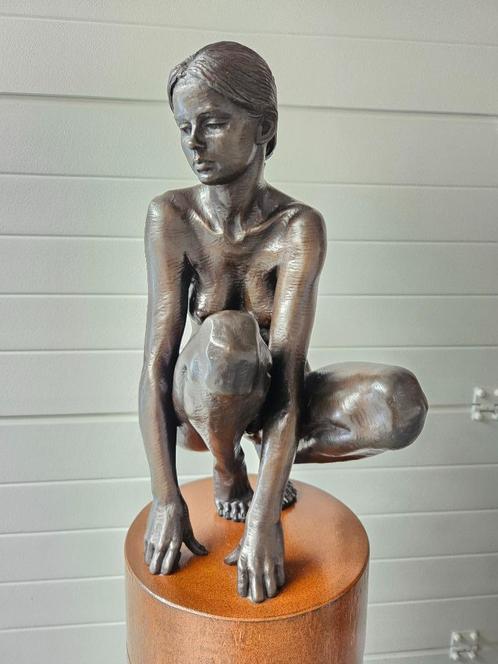 Duriez Irénée prachtige brons op zuil! Ook bronzen gevraagd!, Antiek en Kunst, Kunst | Beelden en Houtsnijwerken, Ophalen of Verzenden