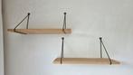 Set van 2 Wandplankjes – Hout & Metaal – 60 x 23 cm, Ophalen, Zo goed als nieuw