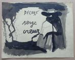 SERGE CREUZ / DECORS / ORIGINEEL WERK / 25x32cm / SIG, Antiek en Kunst, Verzenden