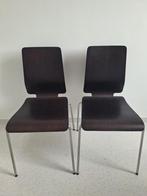 2 zwart-bruine vintage Ikea Gilbert stoelen, Ophalen, Gebruikt, Twee, Zwart