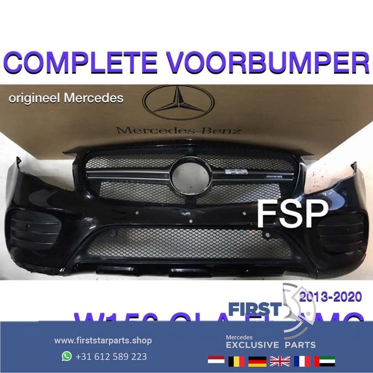 W156 X156 GLA AMG VOORBUMPER COMPLEET + GLA 45 AMG GRIL ORIG, Auto-onderdelen, Carrosserie, Bumper, Mercedes-Benz, Voor, Gebruikt