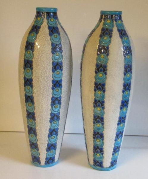 deux très grands vases Boch Keramis Catteau 154, Antiquités & Art, Antiquités | Céramique & Poterie, Envoi
