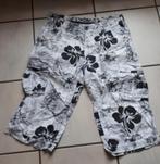 Heren - Bermuda - Coolcat - wit/zwart print - maat M(32), Wit, Verzenden, Maat 48/50 (M), Coolcat