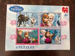 Disney Frozen 4 puzzels (Jumbo), Ophalen, Meer dan 50 stukjes, Gebruikt, 4 tot 6 jaar