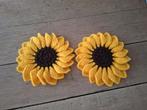 Handgebreide pannenlappen " zonnebloemen, Ophalen of Verzenden, Zo goed als nieuw
