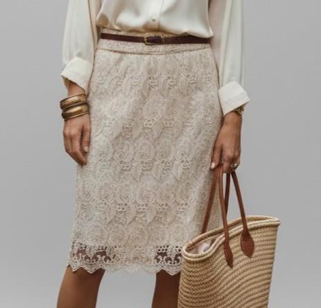 Vintage kanten rok, Kleding | Dames, Rokken, Maat 36 (S), Geel, Ophalen of Verzenden