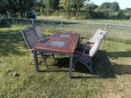 Hartman DaVinci tuintafel met standenstoelen, Tuin en Terras, Tuinsets en Loungesets, Ophalen, 4 zitplaatsen, Aluminium, Zo goed als nieuw