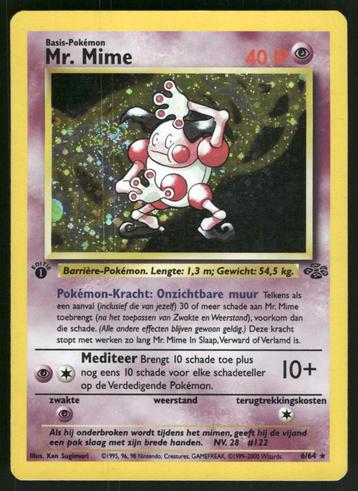 Mr. Mime 6/64 - Jungle (1st edition) (NL) (NM) beschikbaar voor biedingen