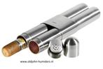 SK02 ADORINI  RVS SIGARENKOKER + BEVOCHTIGER VOOR 2 SIGAREN, Verzenden, Nieuw, Tabaksdoos of Verpakking