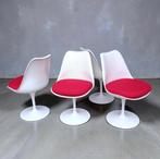 4x Saarinen Knoll International Tulip chair stoel 1970-80s, Huis en Inrichting, Metaal, Gebruikt, Wit, Vijf, Zes of meer stoelen
