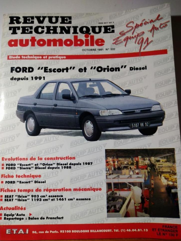 RTA - Ford Escort - Ford Orion - n 532, Autos : Divers, Modes d'emploi & Notices d'utilisation, Envoi