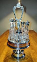 Victoriaanse Cruet set, peper,zout,olie,azijn,mosterd., Antiek en Kunst, Verzenden