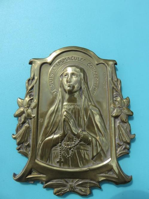 Oude plaquette van de Onbevlekte Ontvangenis. E. Waterzucht., Antiek en Kunst, Antiek | Religieuze voorwerpen, Ophalen of Verzenden