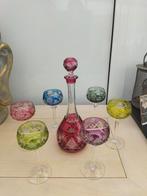 6 verres et sa carafe du val st Lambert, Antiquités & Art, Antiquités | Verre & Cristal, Enlèvement ou Envoi