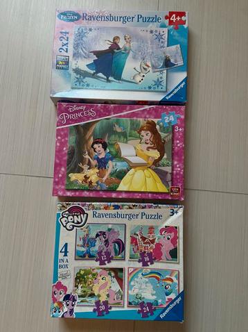 7 Puzzels meisjes - prinsessen - my little pony beschikbaar voor biedingen