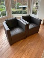 Paire de fauteuils en cuire, Huis en Inrichting, Fauteuils, Ophalen, Zo goed als nieuw, Leer