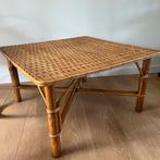 Table basse en rotin & bambou vintage, Huis en Inrichting, Tafels | Bijzettafels, Ophalen, Zo goed als nieuw