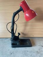 Vintage burolamp rood met pennenhouder., Ophalen, Zo goed als nieuw