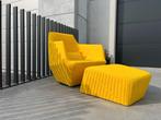 Ligne Roset facett lounge met voetenbank, Huis en Inrichting, Ophalen of Verzenden, Gebruikt, Stof, Design