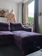 Paarse driezit zetel, Huis en Inrichting, Ophalen, Gebruikt, Driepersoons, Stof