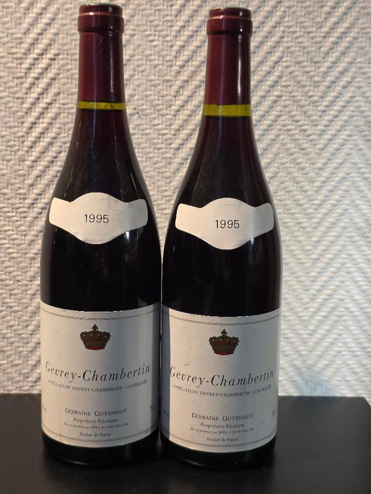 2x Gevrey-Chambertin 1995 - Domaine Guyennot, Verzamelen, Wijnen, Zo goed als nieuw, Rode wijn, Frankrijk, Vol, Verzenden