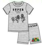 Super Mario Shortama - Grijs - Maat 104, Kinderen en Baby's, Kinderkleding | Maat 104, Nieuw, Jongen of Meisje, Ophalen of Verzenden