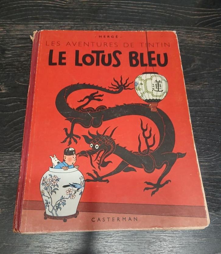 Hergé - Kuifje - De blauwe lotus - EO kleur B1 1946, Boeken, Stripverhalen, Ophalen of Verzenden