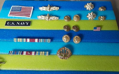 Insignes en decoratieset van de Amerikaanse marineofficier, Verzamelen, Militaria | Algemeen, Overige soorten, Ophalen of Verzenden